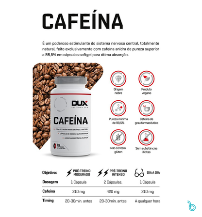 Cafeína Pote 90 cápsulas