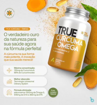 True Cúrcuma + Omega Lipossomal 120 capsulas